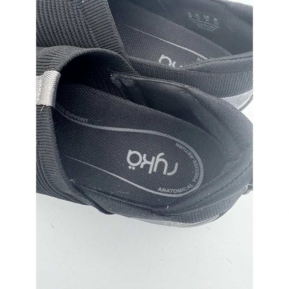 Ryka Shoes Womens Size 9 Black Echo Knit Slip On Walking Sneakers Comfort